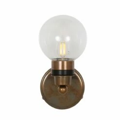 Shannon Small Glass Globe Bathroom Wall Light IP65 -Home-Lighting Sale mlbwl145antbrscl