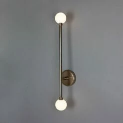 Gunning Double Globe Slim Bathroom Wall Light 28" IP44