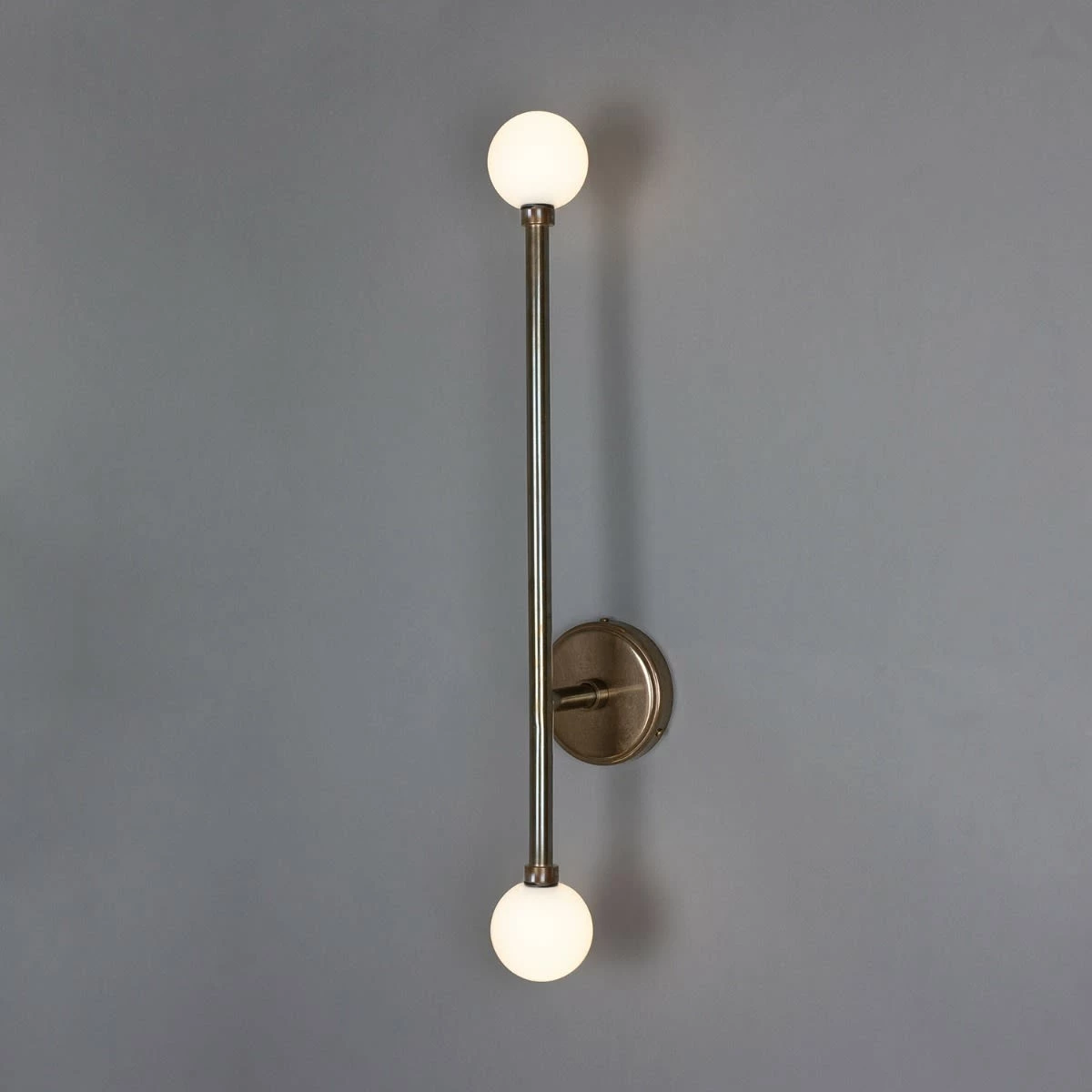 Gunning Double Globe Slim Bathroom Wall Light 28" IP44 3 Gunning Double Globe Slim Bathroom Wall Light 28" IP44
