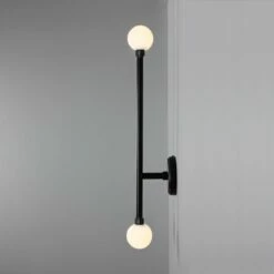 Gunning Double Globe Slim Bathroom Wall Light 28" IP44 40 Gunning Double Globe Slim Bathroom Wall Light 28" IP44 -Home-Lighting Sale mlbwl152pcmbk 2