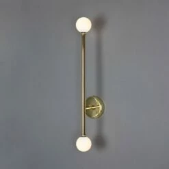 Gunning Double Globe Slim Bathroom Wall Light 28" IP44 30 Gunning Double Globe Slim Bathroom Wall Light 28" IP44 -Home-Lighting Sale mlbwl152polbrs