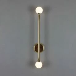 Gunning Double Globe Slim Bathroom Wall Light 28" IP44 31 Gunning Double Globe Slim Bathroom Wall Light 28" IP44 -Home-Lighting Sale mlbwl152polbrs 1