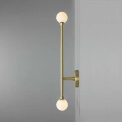 Gunning Double Globe Slim Bathroom Wall Light 28" IP44 36 Gunning Double Globe Slim Bathroom Wall Light 28" IP44 -Home-Lighting Sale mlbwl152satbrs 2