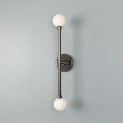 Monto Double Globe Slim Bathroom Wall Light 24" IP44 31 Monto Double Globe Slim Bathroom Wall Light 24" IP44 -Home-Lighting Sale mlbwl153antslv