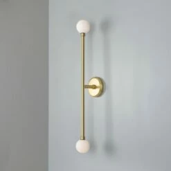 Silverton Double Globe Slim Bathroom Wall Light 30" IP44