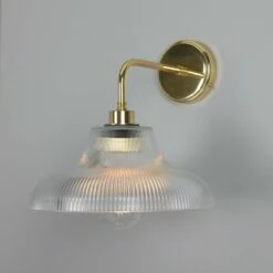 Mono Vintage Railway Glass Bathroom Wall Light 11.8" IP65 -Home-Lighting Sale mlbwl158polbrs