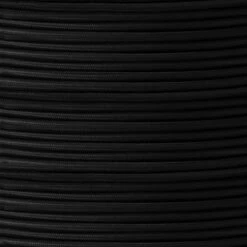 Black Fabric Braided Cable, UL Listed, 2 Core Round