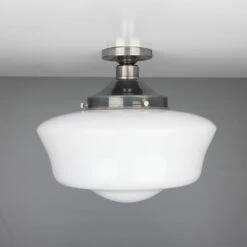 Schoolhouse Traditional Flush Ceiling Light 13.8" 14 Schoolhouse Traditional Flush Ceiling Light 13.8" -Home-Lighting Sale mlcf03antslv 1