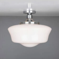 Schoolhouse Traditional Flush Ceiling Light 13.8" 20 Schoolhouse Traditional Flush Ceiling Light 13.8" -Home-Lighting Sale mlcf03polchr 1