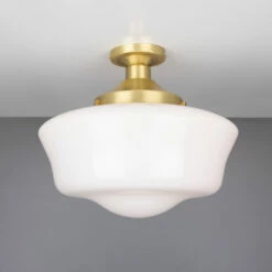 Schoolhouse Traditional Flush Ceiling Light 13.8" 19 Schoolhouse Traditional Flush Ceiling Light 13.8" -Home-Lighting Sale mlcf03satbrs