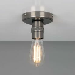 Bexter Vintage Exposed Bulb Flush Ceiling Light -Home-Lighting Sale mlcf109antslv ul