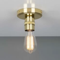 Bexter Vintage Exposed Bulb Flush Ceiling Light -Home-Lighting Sale mlcf109polbrs ul