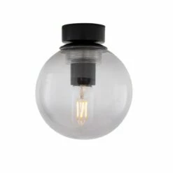 Venice Glass Globe Flush Ceiling Light 6.7" -Home-Lighting Sale mlcf117pcmb