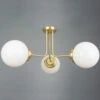 Hayes Flush Glass Globe Chandelier, Three-Arm -Home-Lighting Sale mlcf119op