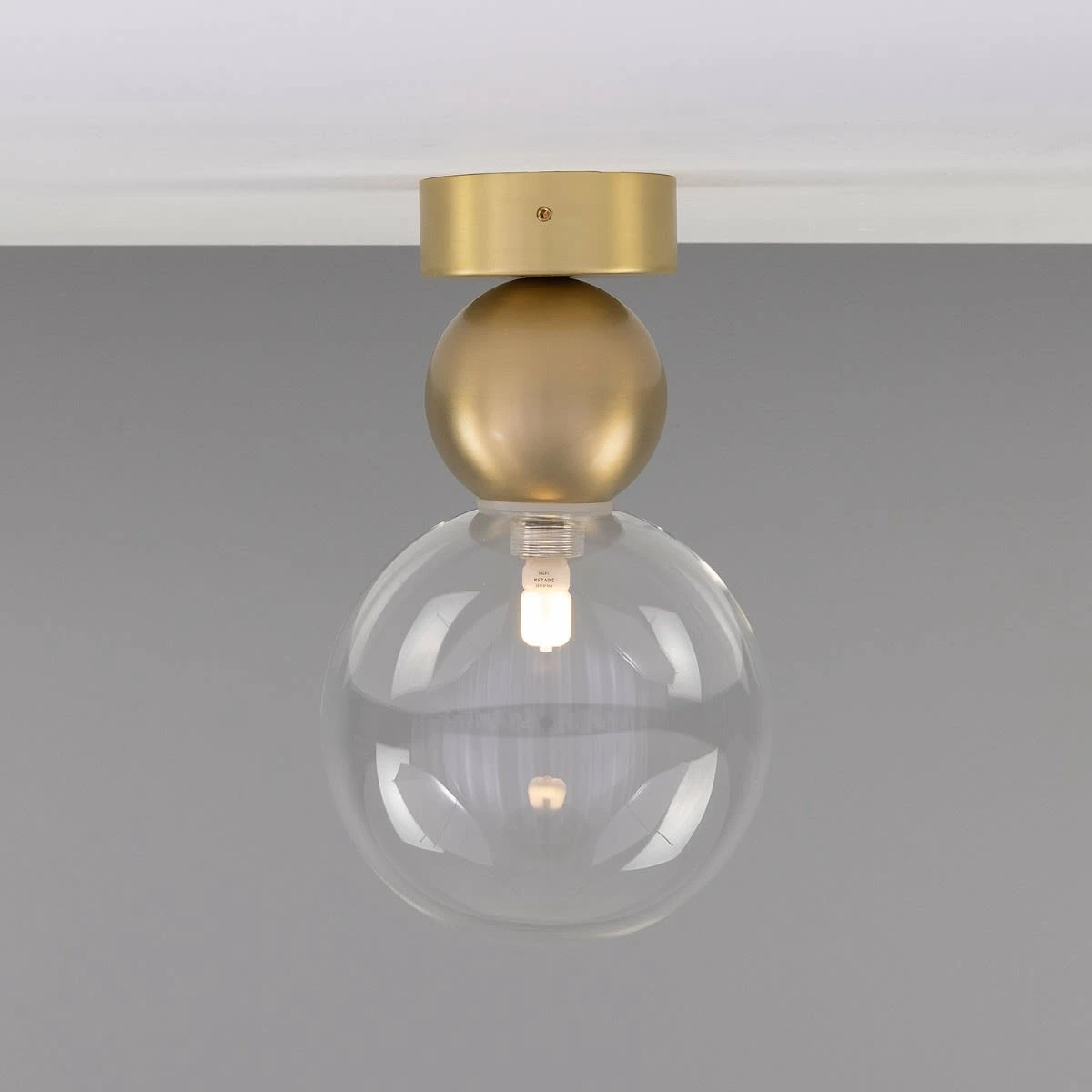 Helena Glass And Brass Ball Ceiling Light 5.9" 7 Helena Glass And Brass Ball Ceiling Light 5.9" - Image 5