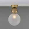 Helena Glass And Brass Ball Ceiling Light 5.9" 2 Helena Glass And Brass Ball Ceiling Light 5.9" -Home-Lighting Sale mlcf125satbrsfr