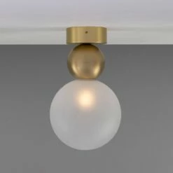 Helena Glass And Brass Ball Ceiling Light 5.9" 11 Helena Glass And Brass Ball Ceiling Light 5.9" -Home-Lighting Sale mlcf125satbrsfr 1