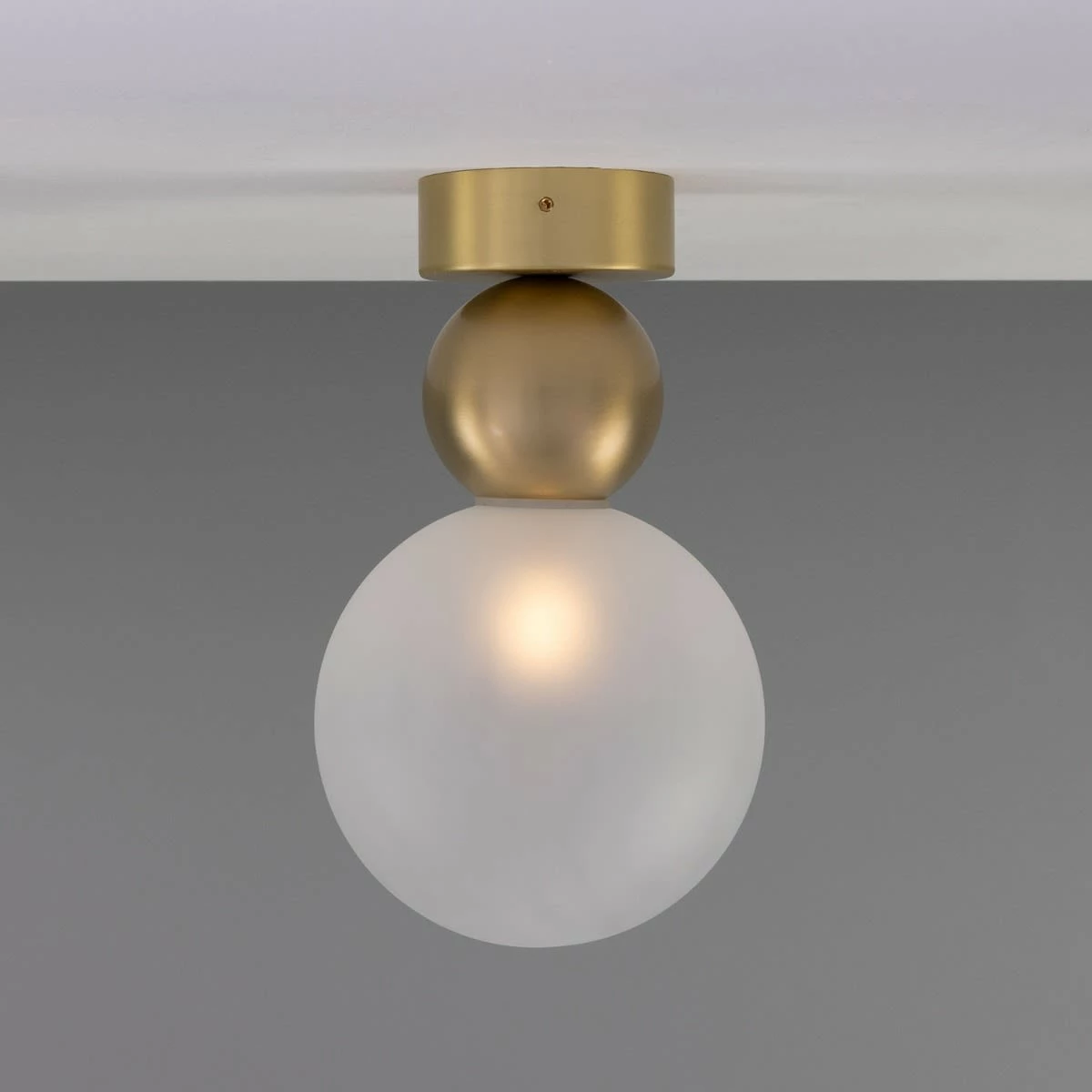 Helena Glass And Brass Ball Ceiling Light 5.9" 4 Helena Glass And Brass Ball Ceiling Light 5.9" - Image 2