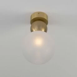 Helena Glass And Brass Ball Ceiling Light 5.9" 13 Helena Glass And Brass Ball Ceiling Light 5.9" -Home-Lighting Sale mlcf125satbrsfr 3