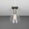 Rigale Flush Ceiling Light With Stepped Glass Lamp Shade -Home-Lighting Sale mlcf15antslv