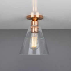 Rigale Flush Ceiling Light With Stepped Glass Lamp Shade -Home-Lighting Sale mlcf15polcop 1