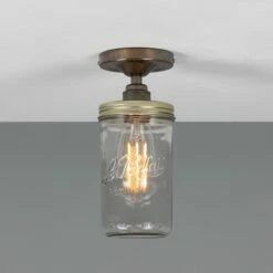 Jam Jar Vintage Flush Ceiling Light