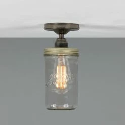 Jam Jar Vintage Flush Ceiling Light -Home-Lighting Sale mlcf16antslv 1 1
