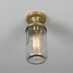 Jam Jar Vintage Flush Ceiling Light -Home-Lighting Sale mlcf16satbrs 2 1