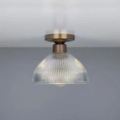 Erbil Prismatic Glass Flush Ceiling Light 7.5" -Home-Lighting Sale mlcf19antbrs 1