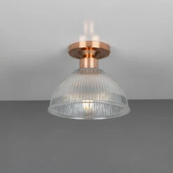 Erbil Prismatic Glass Flush Ceiling Light 7.5" -Home-Lighting Sale mlcf19polcop