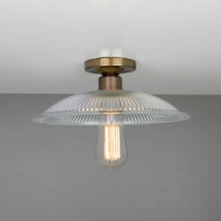 Calix Holophane Glass Flush Ceiling Light 11.8" -Home-Lighting Sale mlcf20antbrs