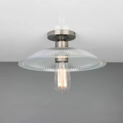 Calix Holophane Glass Flush Ceiling Light 11.8" -Home-Lighting Sale mlcf20antslv