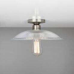 Calix Holophane Glass Flush Ceiling Light 11.8" -Home-Lighting Sale mlcf20antslv 1