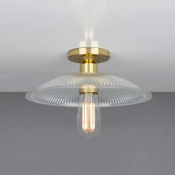 Calix Holophane Glass Flush Ceiling Light 11.8" -Home-Lighting Sale mlcf20polbrs