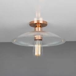 Calix Holophane Glass Flush Ceiling Light 11.8"