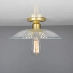 Calix Holophane Glass Flush Ceiling Light 11.8" -Home-Lighting Sale mlcf20satbrs 1