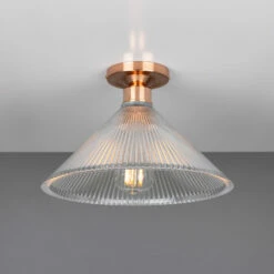 Hanoi Vintage Holophane Glass Flush Ceiling Light 11.8" -Home-Lighting Sale mlcf22polcop