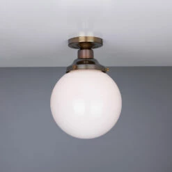 Yerevan Opal Globe Flush Ceiling Light 7.9" -Home-Lighting Sale mlcf28antbrs