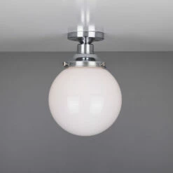 Yerevan Opal Globe Flush Ceiling Light 7.9" -Home-Lighting Sale mlcf28polchr 1