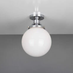 Yerevan Opal Globe Flush Ceiling Light 7.9" -Home-Lighting Sale mlcf28polchr 2