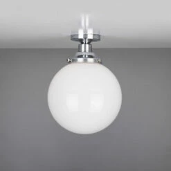 Yerevan Opal Globe Flush Ceiling Light 9.8" -Home-Lighting Sale mlcf29polchr 1 1