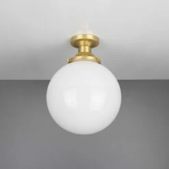 Yerevan Opal Globe Flush Ceiling Light 9.8" -Home-Lighting Sale mlcf29satbrs