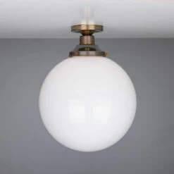 Yerevan Opal Globe Flush Ceiling Light 11.8"