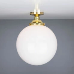 Yerevan Opal Globe Flush Ceiling Light 11.8" -Home-Lighting Sale mlcf30polbrs 1
