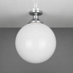 Yerevan Opal Globe Flush Ceiling Light 11.8" -Home-Lighting Sale mlcf30polchr 2