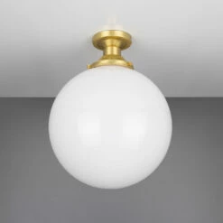 Yerevan Opal Globe Flush Ceiling Light 11.8" -Home-Lighting Sale mlcf30satbrs 1