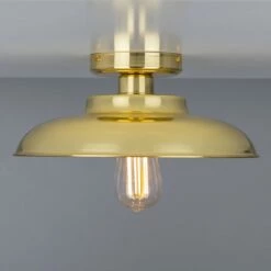 Telal Industrial Factory Flush Ceiling Light 12.6" -Home-Lighting Sale mlcf31polbrs ul