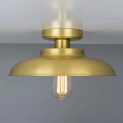 Telal Industrial Factory Flush Ceiling Light 12.6" -Home-Lighting Sale mlcf31satbrs ul