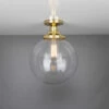 Riad Clear Glass Globe Flush Ceiling Light 9.8" -Home-Lighting Sale mlcf34polbrs 1