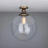 Riad Clear Glass Globe Flush Ceiling Light 11.8" -Home-Lighting Sale mlcf35antbrs 1